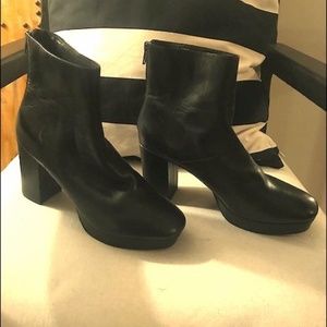 black platform boots